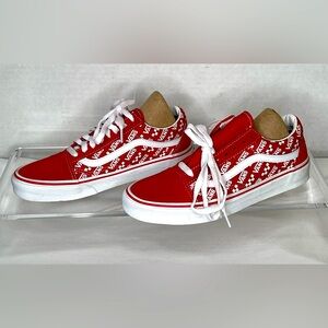 Vans Old Skool Logo Repeat, Racing Red M-7, W-8.5, NWOB
